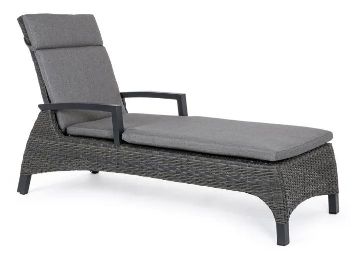 Bizzotto Lettini, Sdraio E Chaise Longue>LETTINO RECLINABILE CON CUSCINI ANTRACITE JX55 - BRITTON