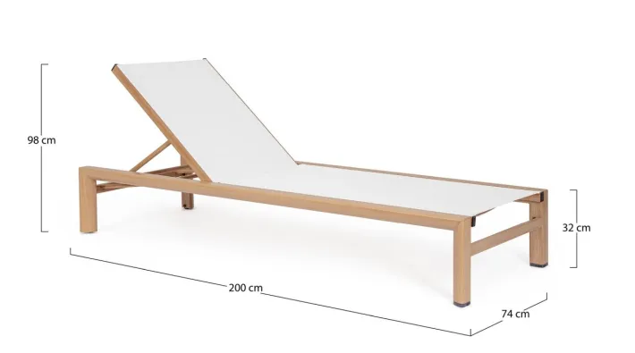 Bizzotto Lettini, Sdraio E Chaise Longue>LETTINO SKIPPER NEW C-RUOTE NAT/BIANCO