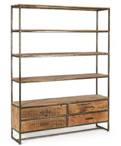 Bizzotto Librerie>LIBRERIA IN LEGNO 4 CASSETTI - ELMER