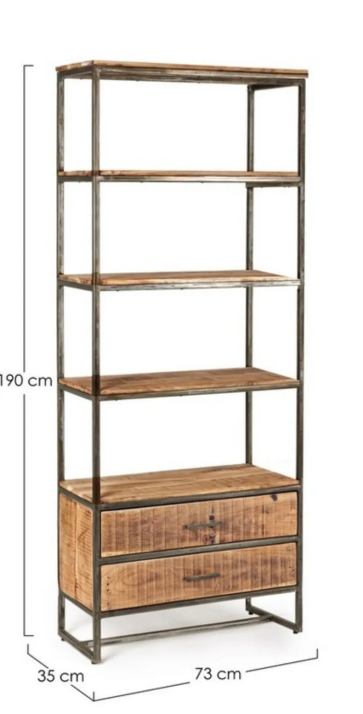 Bizzotto Librerie>LIBRERIA IN LEGNO 2 CASSETTI - ELMER