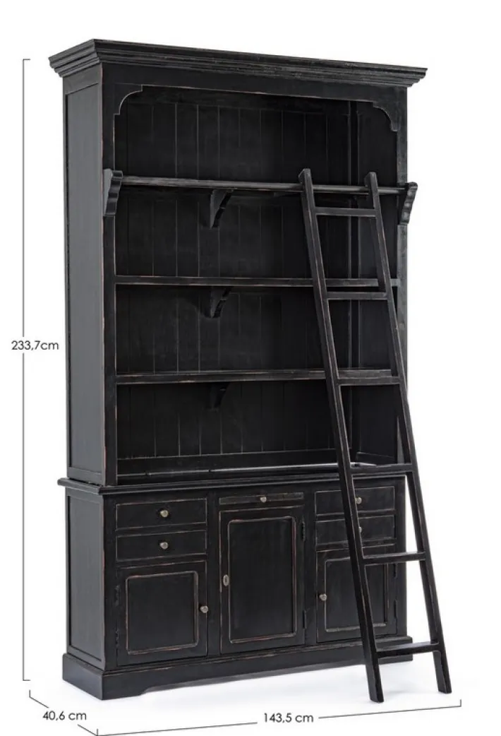 Bizzotto Librerie>LIBRERIA IN LEGNO NERO - JEFFERSON
