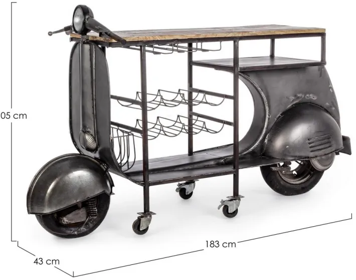 Bizzotto Carrelli Ed Espositori>MOBILE BAR IN METALLO - VESPA REPLICA