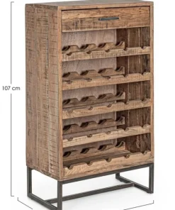 Bizzotto Mobili Bar E Cantinette|Mobili Contenitori>MOBILE PORTABOTTIGLIE IN LEGNO - ELMER