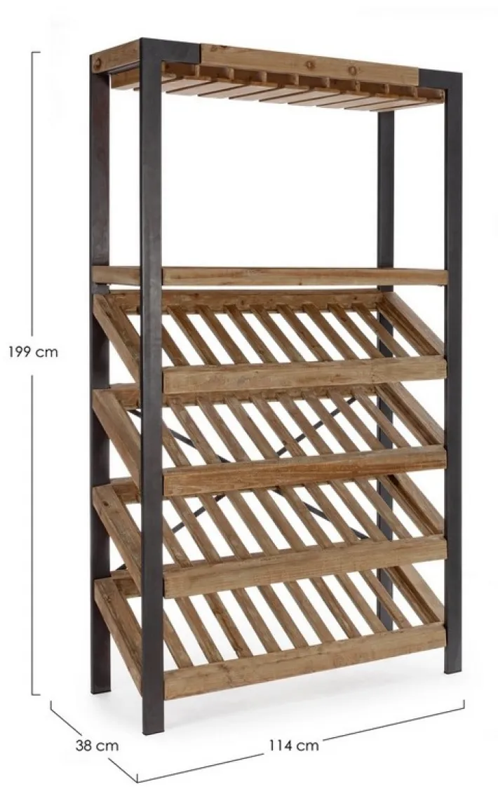Bizzotto Mobili Bar E Cantinette|Mobili Contenitori>MOBILE PORTABOTTIGLIE IN LEGNO - KANTIN