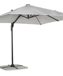 Bizzotto Ombrelloni>OMBRELLONE BRACCIO CON LED IN ALLUMINIO 3X3 ANTRACITE - INES