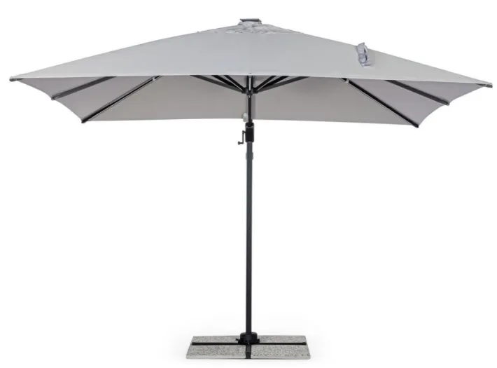 Bizzotto Ombrelloni>OMBRELLONE BRACCIO CON LED IN ALLUMINIO 3X3 ANTRACITE - INES