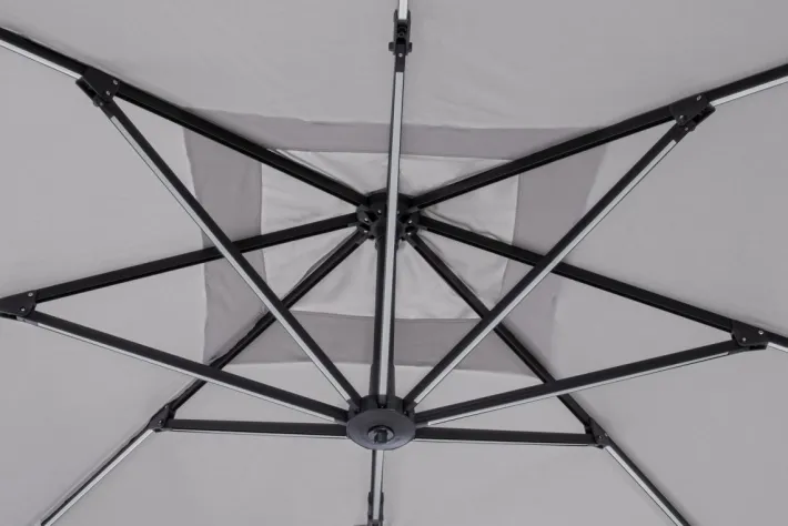 Bizzotto Ombrelloni>OMBRELLONE BRACCIO CON LED IN ALLUMINIO 3X3 ANTRACITE - INES