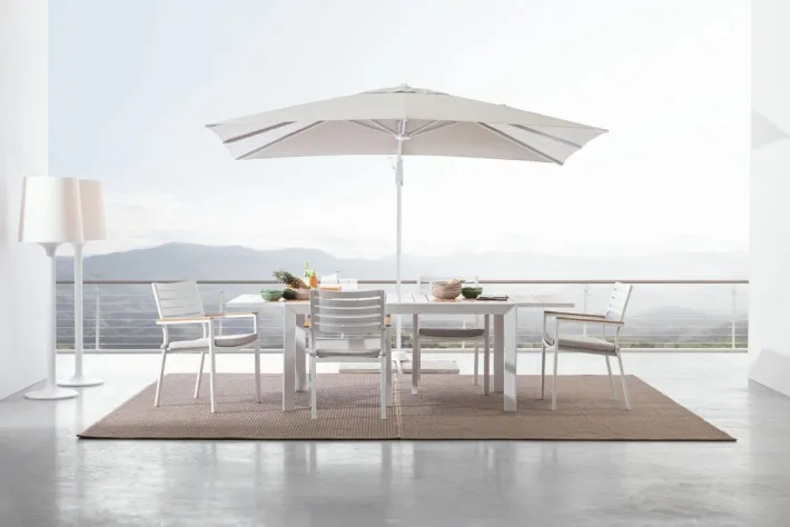 Bizzotto Ombrelloni>OMBRELLONE BRACCIO IN ALLUMINIO 3X4 BIANCO - EDEN