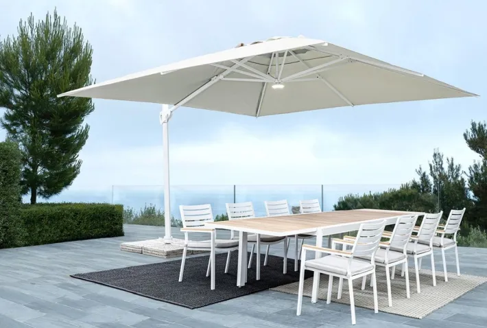 Bizzotto Ombrelloni>OMBRELLONE BRACCIO IN ALLUMINIO 3X4 BIANCO - EDEN