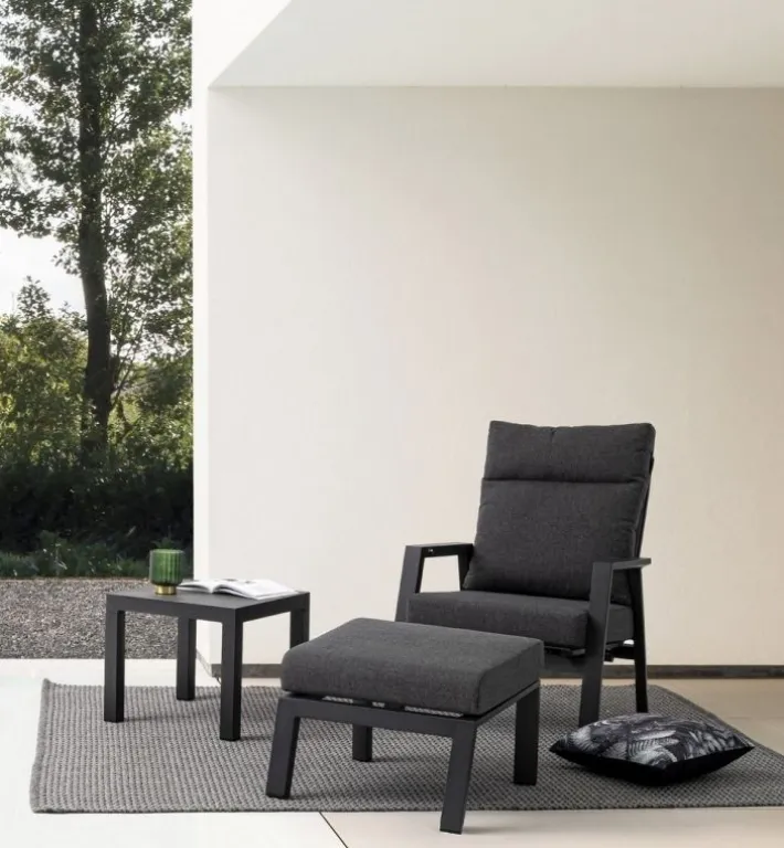 Bizzotto Pouf Da Esterno>OTTOMAN IN ALLUMINIO ANTRACITE JX55 - KLEDI