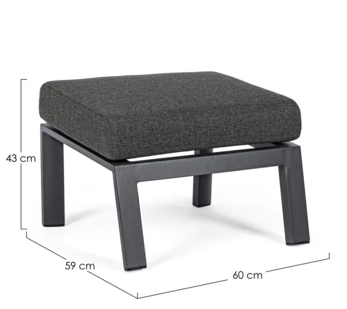 Bizzotto Pouf Da Esterno>OTTOMAN IN ALLUMINIO ANTRACITE JX55 - KLEDI