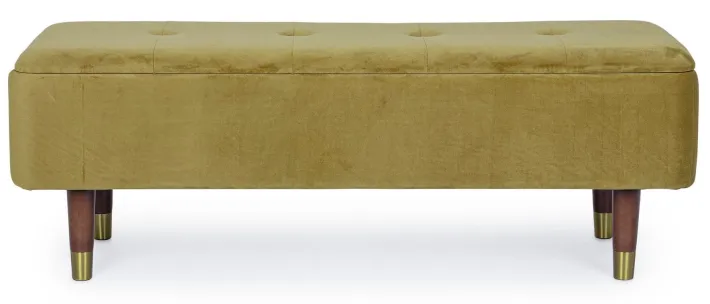 Bizzotto Panchette>PANCA CONTENITORE IN VELLUTO OLIVE - KIRA