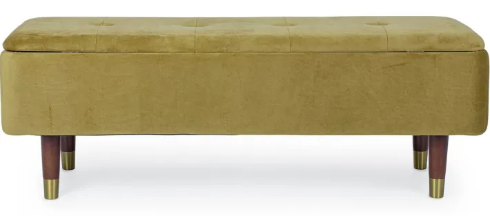 Bizzotto Panchette>PANCA CONTENITORE IN VELLUTO OLIVE - KIRA