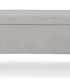 Bizzotto Panchette>PANCA CONTENITORE IN VELLUTO GRIGIO CHIARO - IRINA