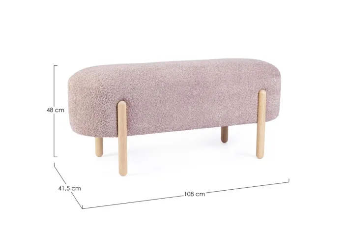 Bizzotto Panche>PANCA EFFETTO BOUCLE' ROSA ANTICO - DAYLA