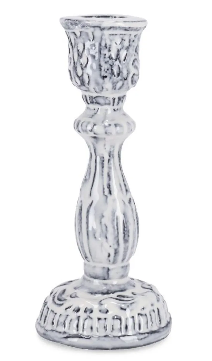 Bizzotto Portacandele>P.CANDELA HIKARI 1FUOCO ANTIQUE WHIT H15
