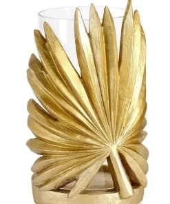 Bizzotto Portacandele>P.CANDELA PALONG FOGLIA PALMA ORO H24,5