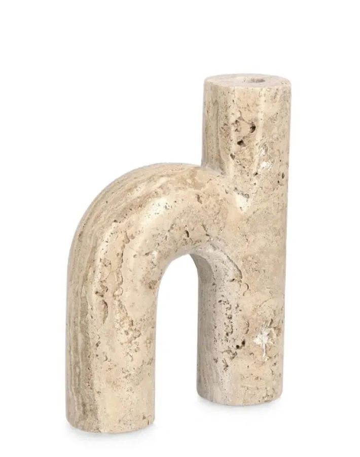 Bizzotto Portacandele>P.CANDELA TIKAR MARMO BEIGE