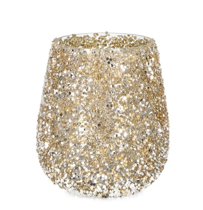 Bizzotto Vasi E Portacandele Natalizi>P.CANDELA VT BRILLANT ORO D13,5X15H