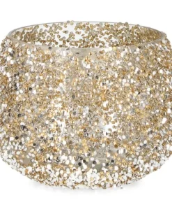 Bizzotto Vasi E Portacandele Natalizi>P.CANDELA VT BRILLANT ORO D16,5X12H