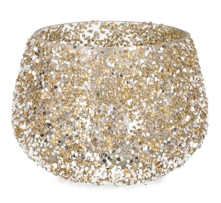 Bizzotto Vasi E Portacandele Natalizi>P.CANDELA VT BRILLANT ORO D16,5X12H