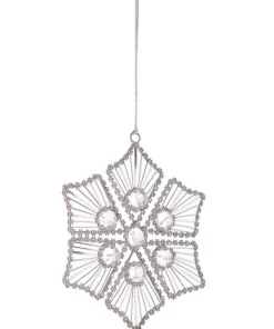 Bizzotto Pendagli>PENDAGLIO BEAD FIOCCO NEVE 6P ARG 14X14