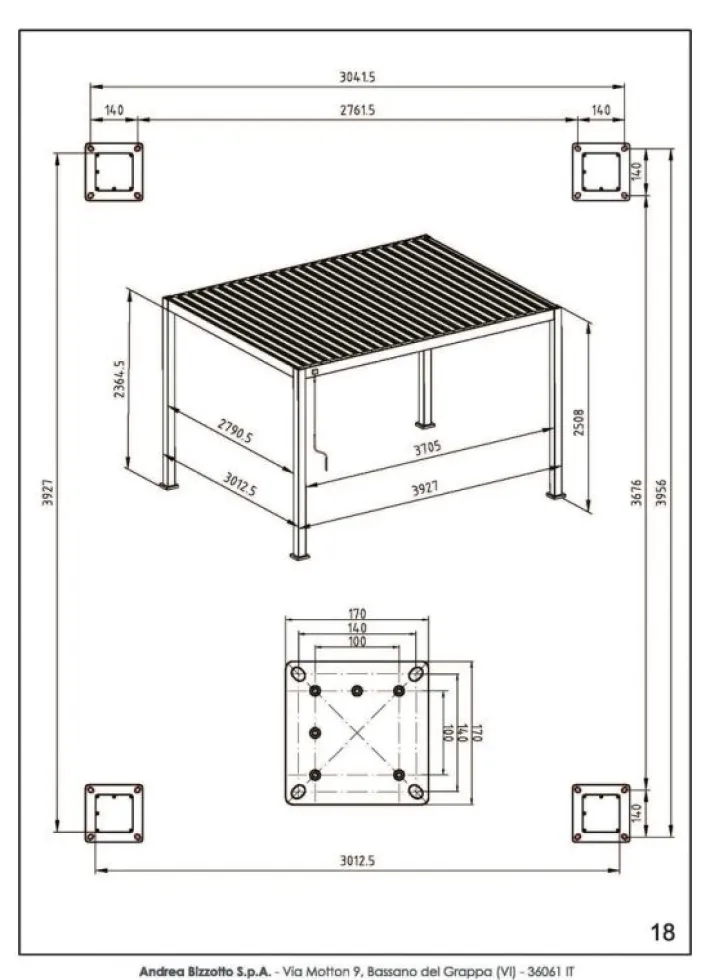 Bizzotto Pergole E Gazebo>PERGOLA OCEAN 3X4 ANTRACITE