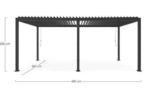 Bizzotto Pergole E Gazebo>PERGOLA OCEAN 3.6X6 ANTRACITE