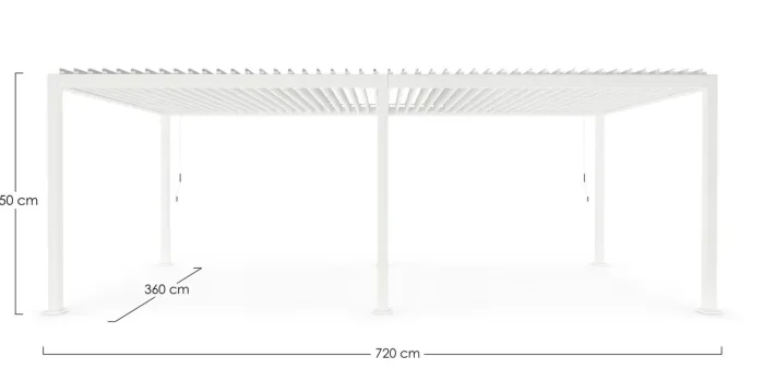 Bizzotto Pergole E Gazebo>PERGOLA OCEAN 3.6X7.2 BIANCO