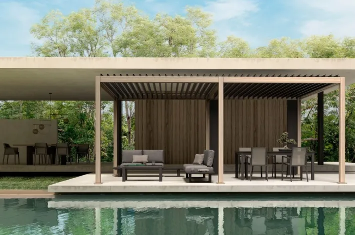 Bizzotto Pergole E Gazebo>PERGOLA OCEAN 3.6X6 NATURAL-ANTRACITE