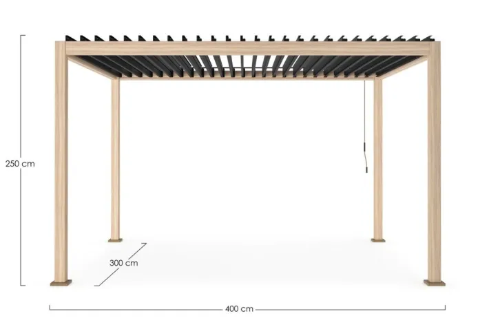 Bizzotto Pergole E Gazebo>PERGOLA OCEAN 3X4 NATURAL-ANTRACITE