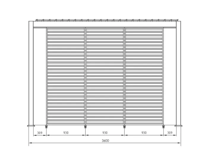 Bizzotto Pergole E Gazebo>PERGOLA OCEAN 3.6X3.6 NATURAL-ANTRACITE