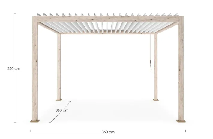 Bizzotto Pergole E Gazebo>PERGOLA OCEAN 3.6X3.6 RUSTIC-BIANCO