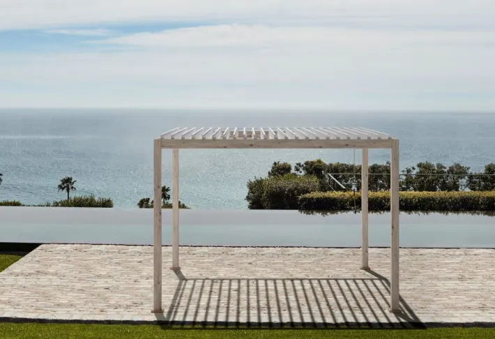 Bizzotto Pergole E Gazebo>PERGOLA OCEAN 3.6X3.6 RUSTIC-BIANCO