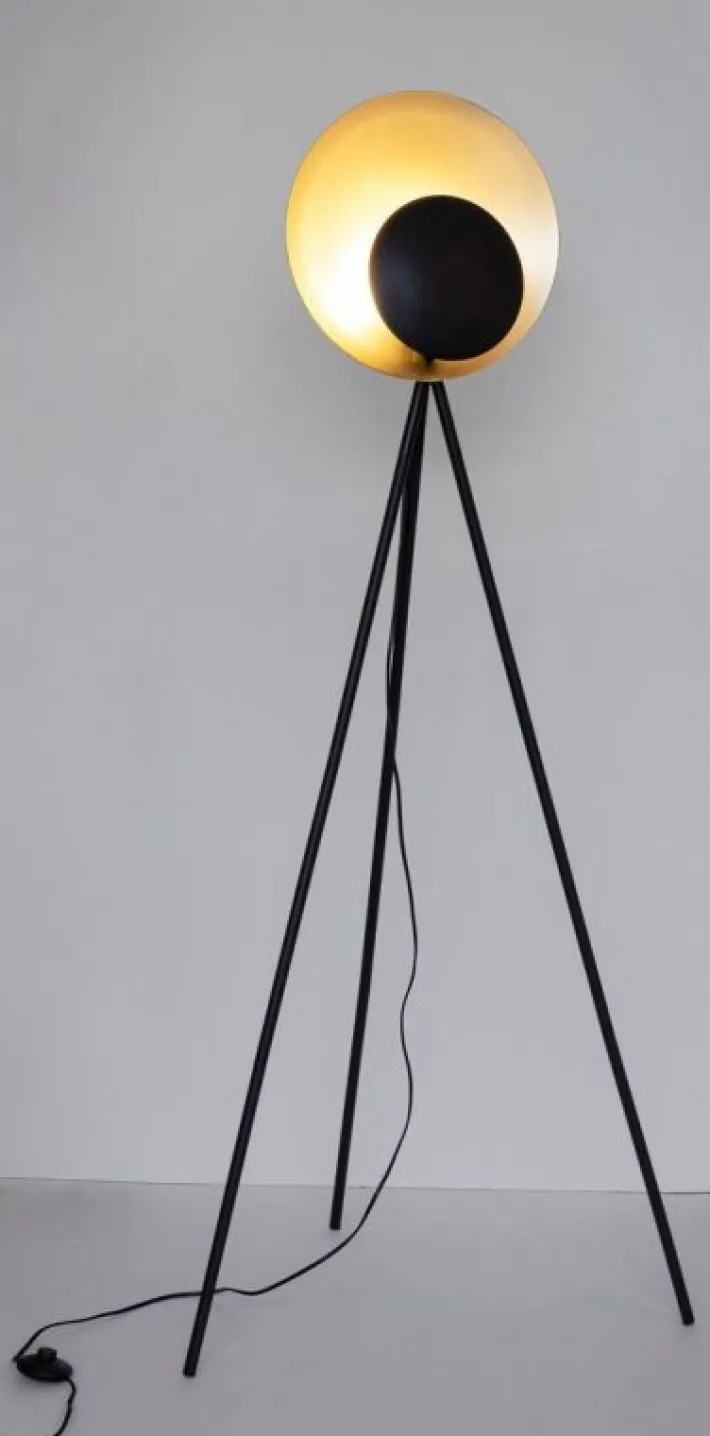 Bizzotto Piantane>PIANTANA DESIGN TREPPIEDE NERO-ORO H156