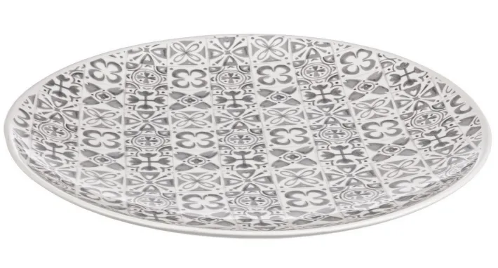 Bizzotto Coprivasi>PIATTO DECORATIVO ARES CR GRIGIO