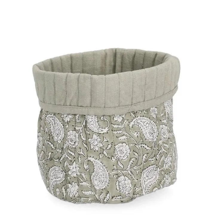 Bizzotto Accessori In Tessuto>P.OGGETTI HELOISE BIANCO-VERDE D17X18H