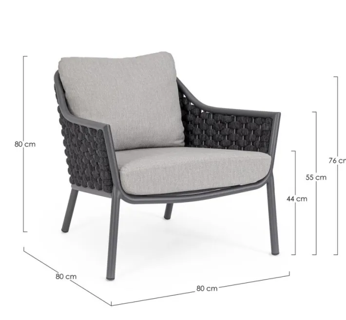 Bizzotto Poltrone>POLTRONA ANTRACITE QS22/GRAPHITE - EVERLY