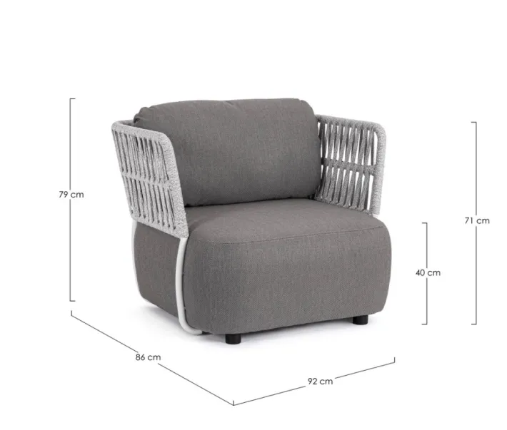 Bizzotto Poltrone>POLTRONA BIANCO/GRIGIO - PALMER