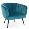 Bizzotto Poltrone E Chaise Longue>POLTRONA BLU PAVONE - AVRIL