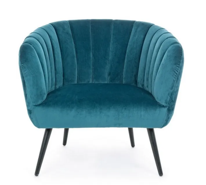 Bizzotto Poltrone E Chaise Longue>POLTRONA BLU PAVONE - AVRIL