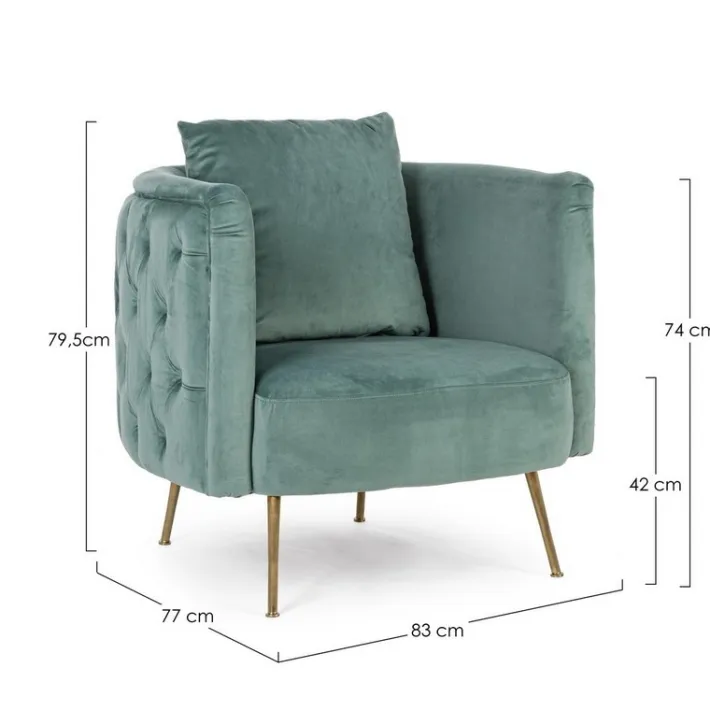Bizzotto Poltrone E Chaise Longue>POLTRONA BLU TURCHESE - TENBURY