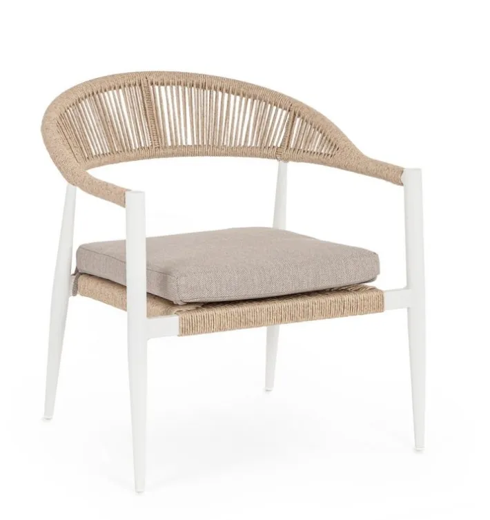 Bizzotto Poltrone>POLTRONA C-BR C-C JANDIA BIANCO/BEIGE