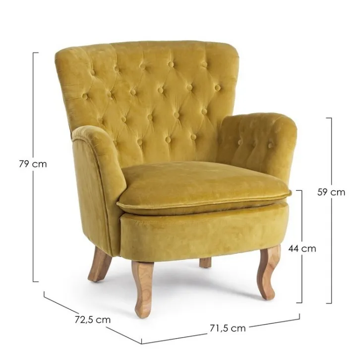Bizzotto Poltrone E Chaise Longue>POLTRONA COLOR SENAPE - ORLINS