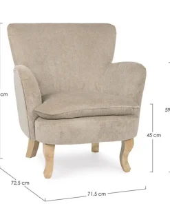 Bizzotto Poltrone E Chaise Longue>POLTRONA COLOR TORTORA - CHENILLE