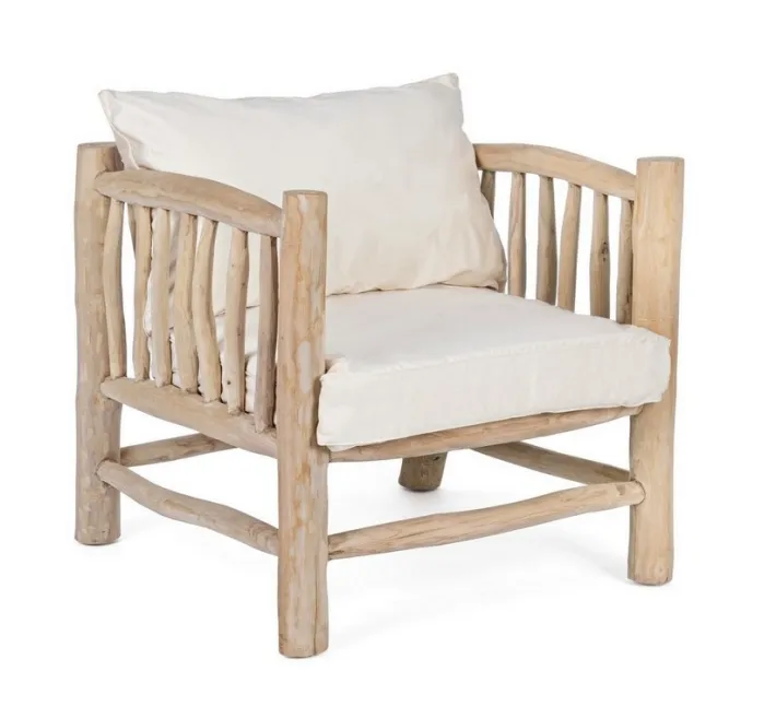 Bizzotto Poltrone E Chaise Longue>POLTRONA CON CUSCINO IN TEAK - SAHEL