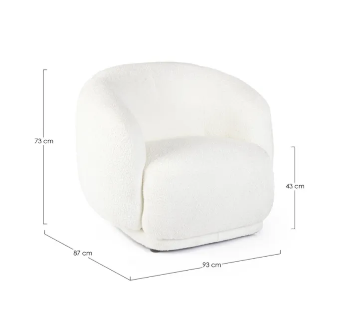 Bizzotto Poltrone E Chaise Longue>POLTRONA EFFETTO BOUCLE' BIANCO - TECLA