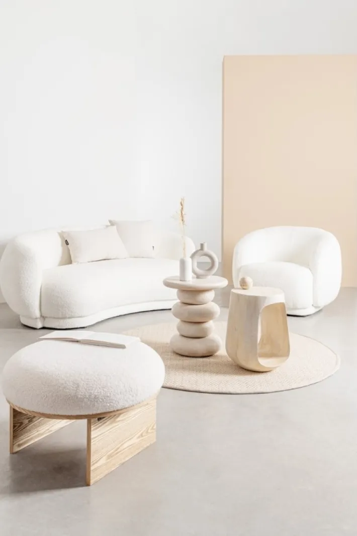 Bizzotto Poltrone E Chaise Longue>POLTRONA EFFETTO BOUCLE' BIANCO - TECLA