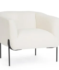 Bizzotto Poltrone E Chaise Longue>POLTRONA EFFETTO BOUCLE' BIANCO - CLAUDINE