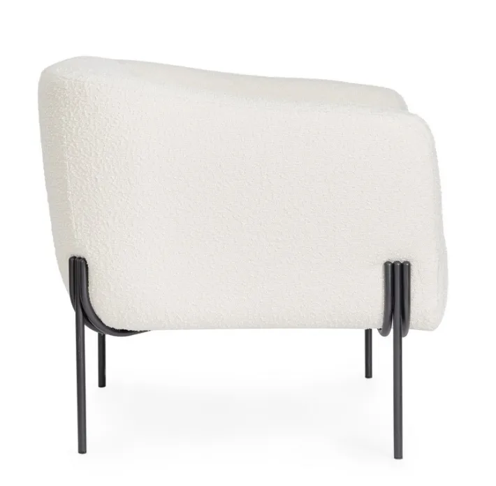 Bizzotto Poltrone E Chaise Longue>POLTRONA EFFETTO BOUCLE' BIANCO - CLAUDINE